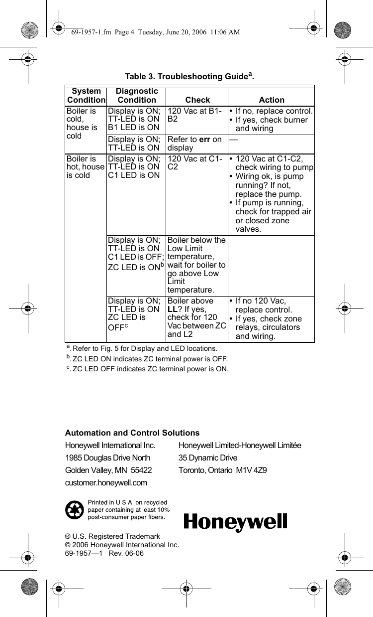 Page 4 of 4 - Honeywell Honeywell-Aquastatic-L7224-Users-Manual- 69-1957-1 L7224 Series Oil Electronic Aquastat Controller  Honeywell-aquastatic-l7224-users-manual