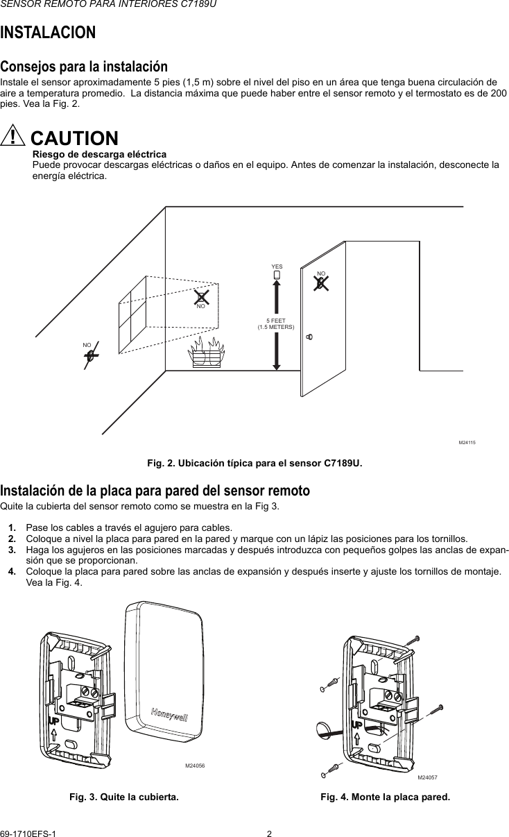 Page 10 of 12 - Honeywell Honeywell-C7189U-Owner-S-Manual 69-1710EFS-1 - C7189U Remote Indoor Sensor