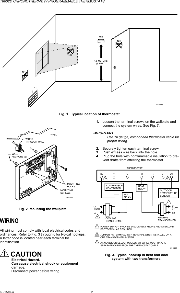 Page 2 of 12 - Honeywell Honeywell-Chronotherm-Iv-T8602D-Users-Manual- 69-1510-4  Honeywell-chronotherm-iv-t8602d-users-manual