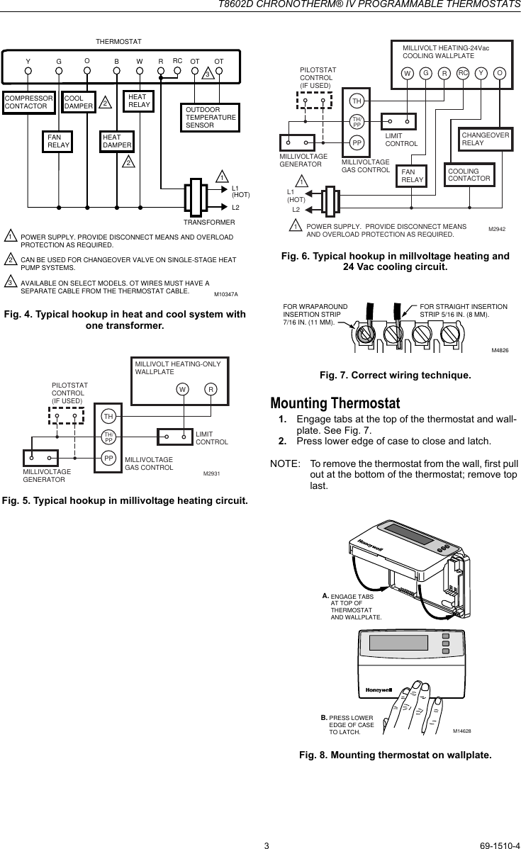Page 3 of 12 - Honeywell Honeywell-Chronotherm-Iv-T8602D-Users-Manual- 69-1510-4  Honeywell-chronotherm-iv-t8602d-users-manual