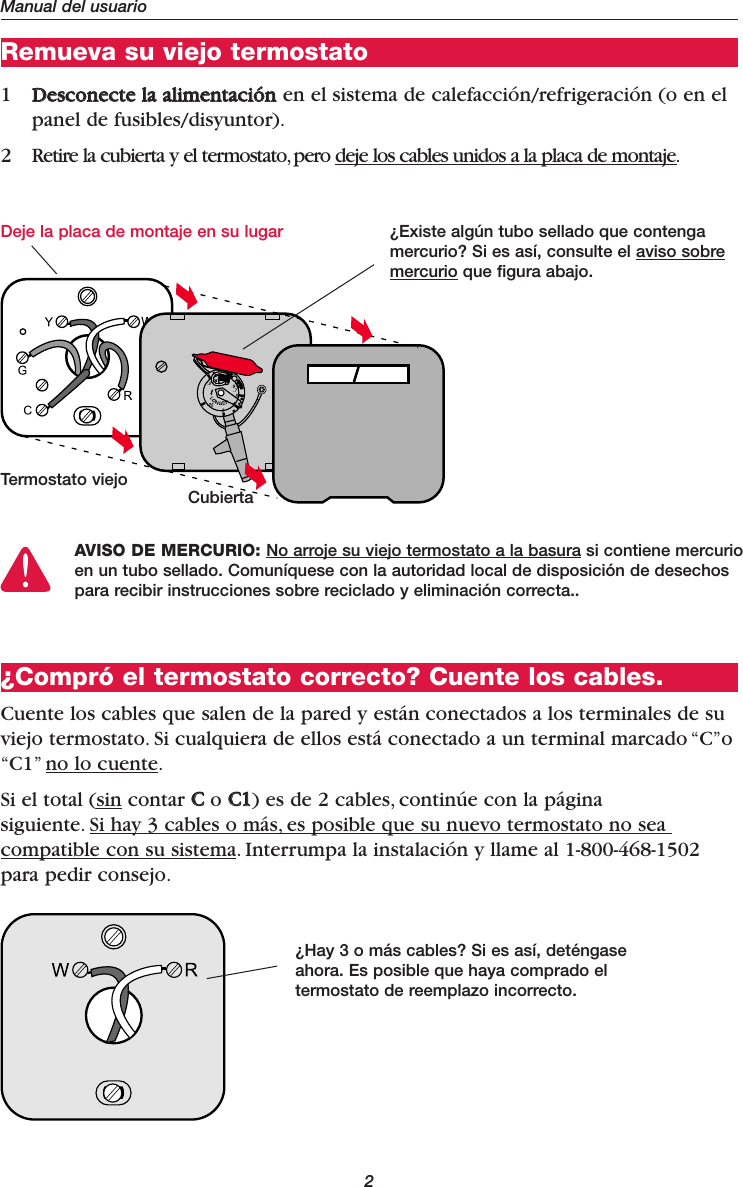 Page 10 of 11 - Honeywell Honeywell-Ct30-Owners-Manual- 69-1808ES - CT30/CT33 Low Voltage Thermostat Owner's Manual  Honeywell-ct30-owners-manual