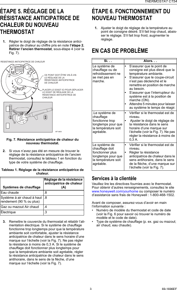 Page 7 of 8 - Honeywell Honeywell-Ct54-Owner-S-Manual 69-1696