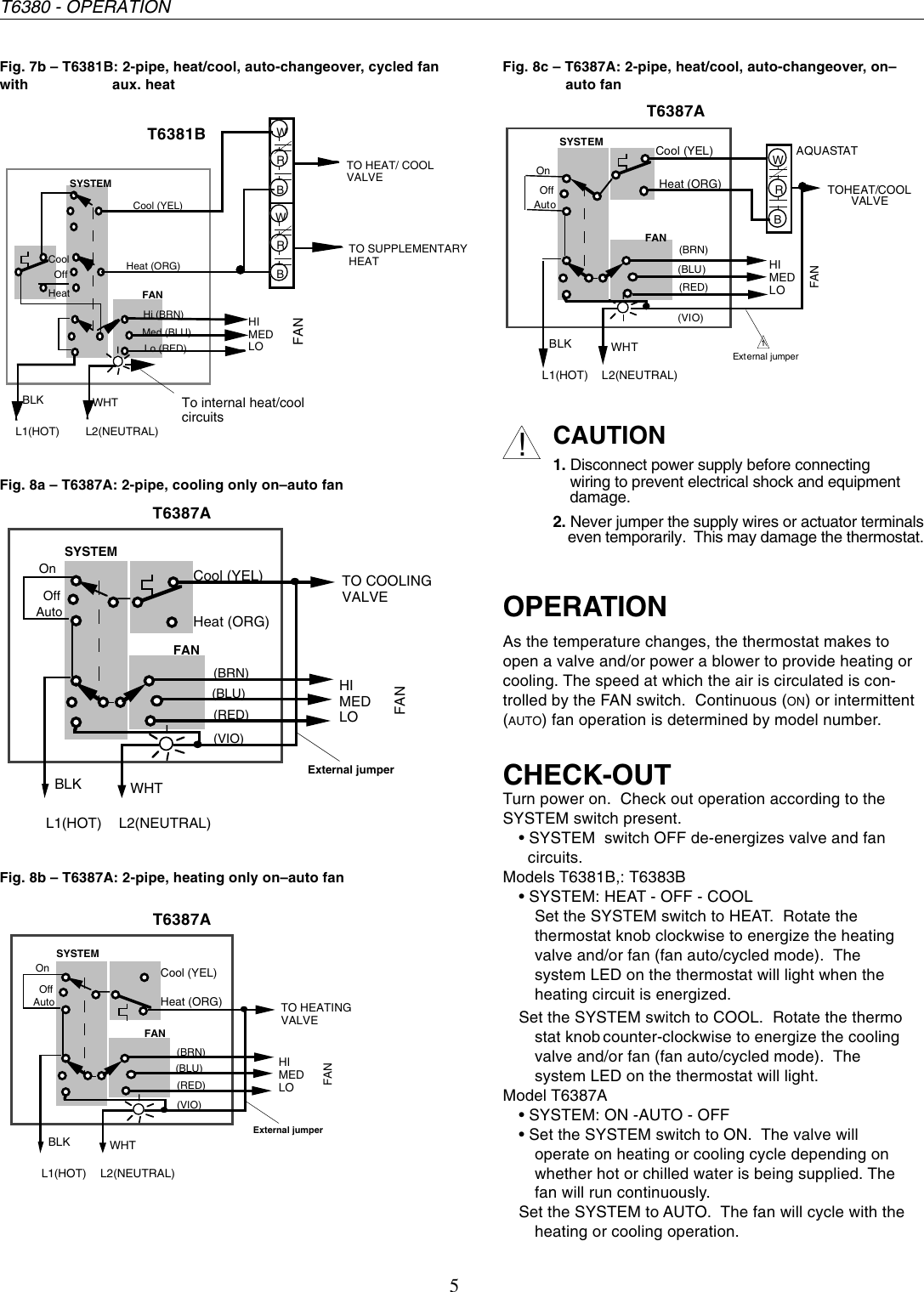 Page 5 of 6 - Honeywell Honeywell-Electronic-Fan-Coil-T6380-Users-Manual- 95C-10758 - T6380 Series Electronic Fan Coil Thernostat  Honeywell-electronic-fan-coil-t6380-users-manual
