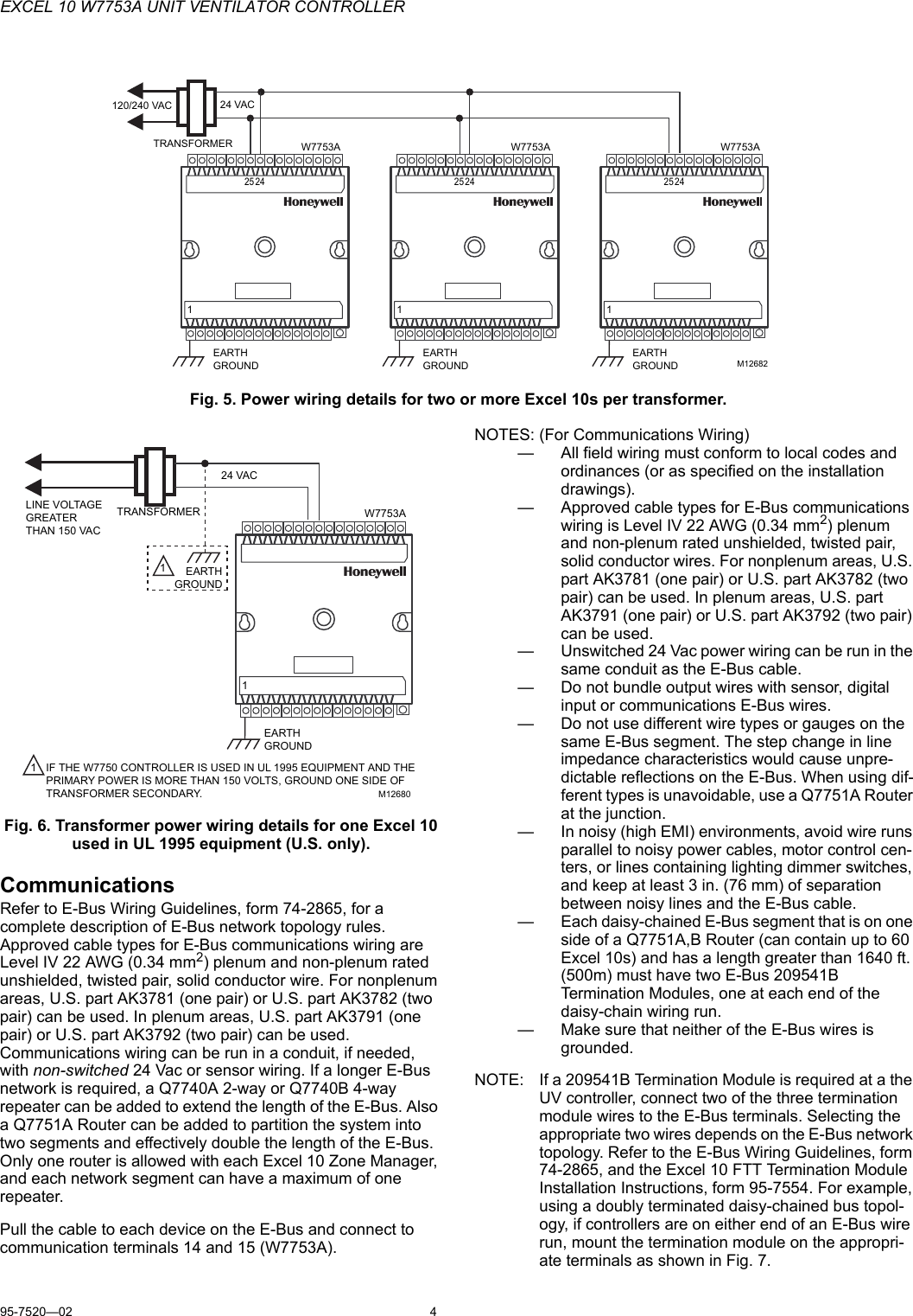Page 4 of 12 - Honeywell Honeywell-Excel-10-W7753A-Users-Manual- 95-7520_A - Excel 10, W7753A Unit Ventilator Controller  Honeywell-excel-10-w7753a-users-manual