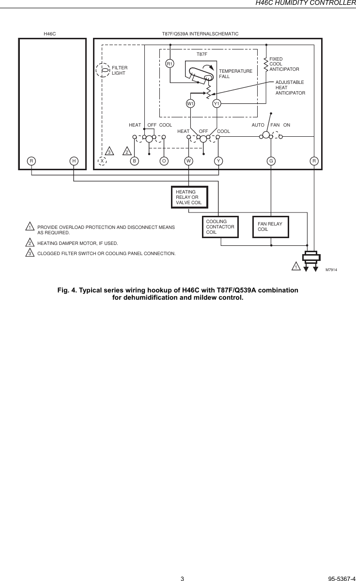 Page 3 of 4 - Honeywell Honeywell-H46C-Users-Manual- 95-5367 - H46C Humidity Controller  Honeywell-h46c-users-manual