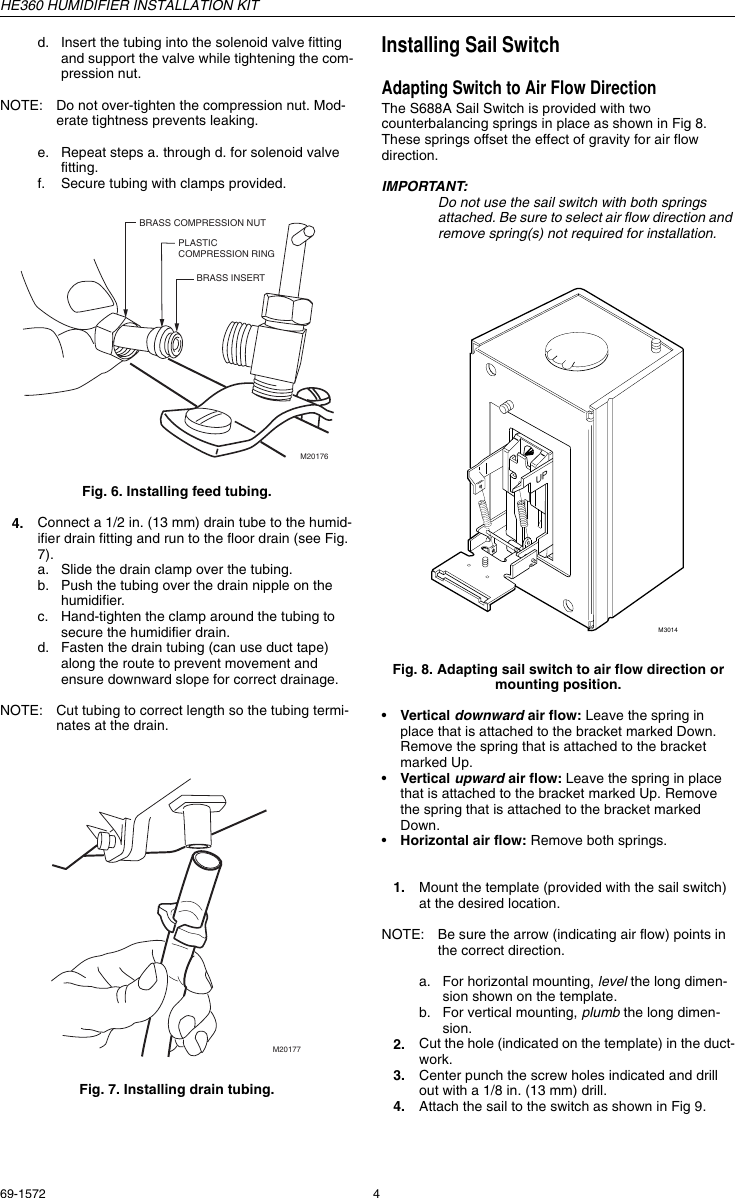 Page 4 of 8 - Honeywell Honeywell-He360-Installation-Information- 69-1572 - HE360 Humidifier Installation Kit  Honeywell-he360-installation-information