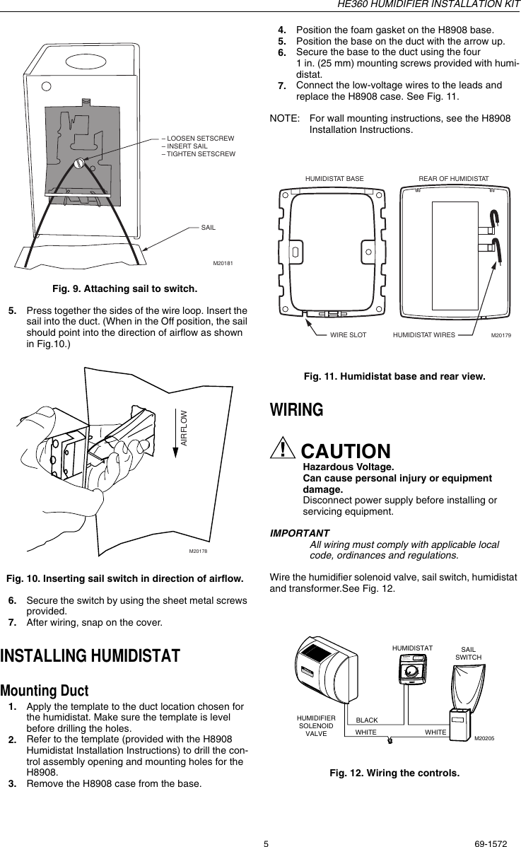 Page 5 of 8 - Honeywell Honeywell-He360-Installation-Information- 69-1572 - HE360 Humidifier Installation Kit  Honeywell-he360-installation-information