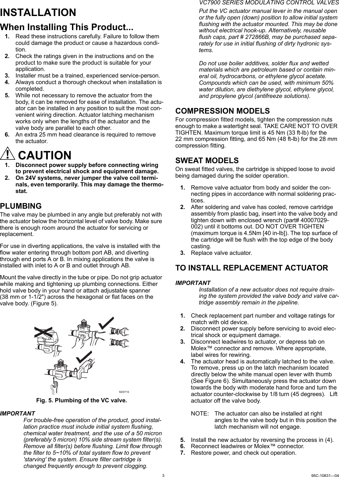 Page 3 of 4 - Honeywell Honeywell-Honeywell-Automobile-Parts-Vc7900-Users-Manual- 95C-10831_A. VC7900 Series Modulating Control Valves  Honeywell-honeywell-automobile-parts-vc7900-users-manual