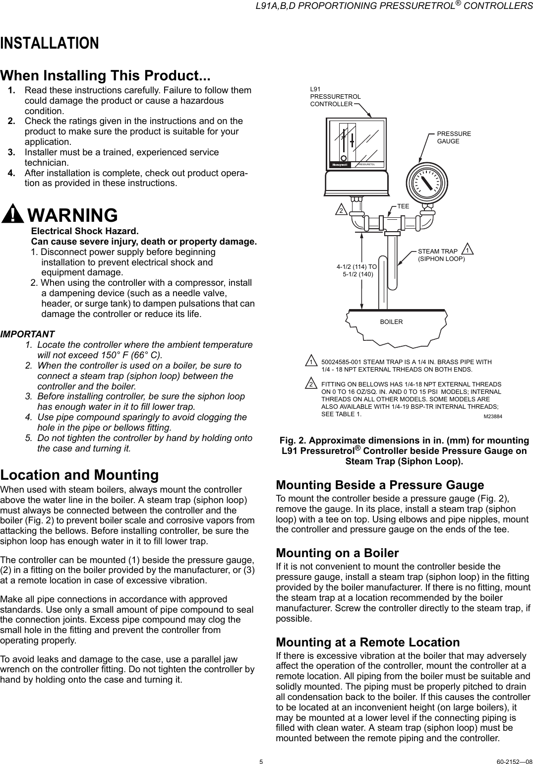 Page 5 of 12 - Honeywell Honeywell-Honeywell-Boiler-L91B-Users-Manual- 60-2152_B  Honeywell-honeywell-boiler-l91b-users-manual