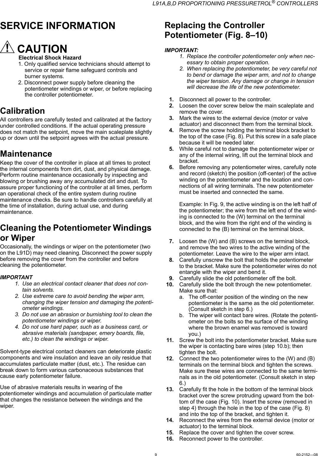 Page 9 of 12 - Honeywell Honeywell-Honeywell-Boiler-L91B-Users-Manual- 60-2152_B  Honeywell-honeywell-boiler-l91b-users-manual