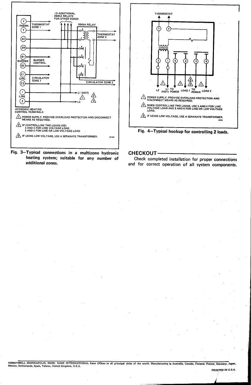 Page 2 of 2 - Honeywell Honeywell-Honeywell-Heating-System-96-6127-2-Users-Manual- R845A Switching Relay  Honeywell-honeywell-heating-system-96-6127-2-users-manual