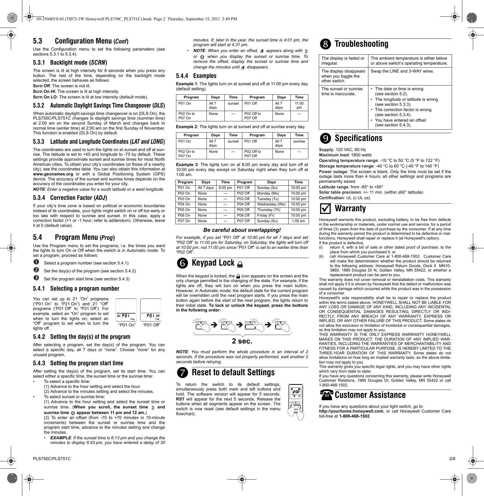 Page 2 of 8 - Honeywell Honeywell-Honeywell-Home-Theater-Screen-Pls750C-Users-Manual- 69-2504EFS-03 (TI072-3W PLS750C_PLS751C)  Honeywell-honeywell-home-theater-screen-pls750c-users-manual