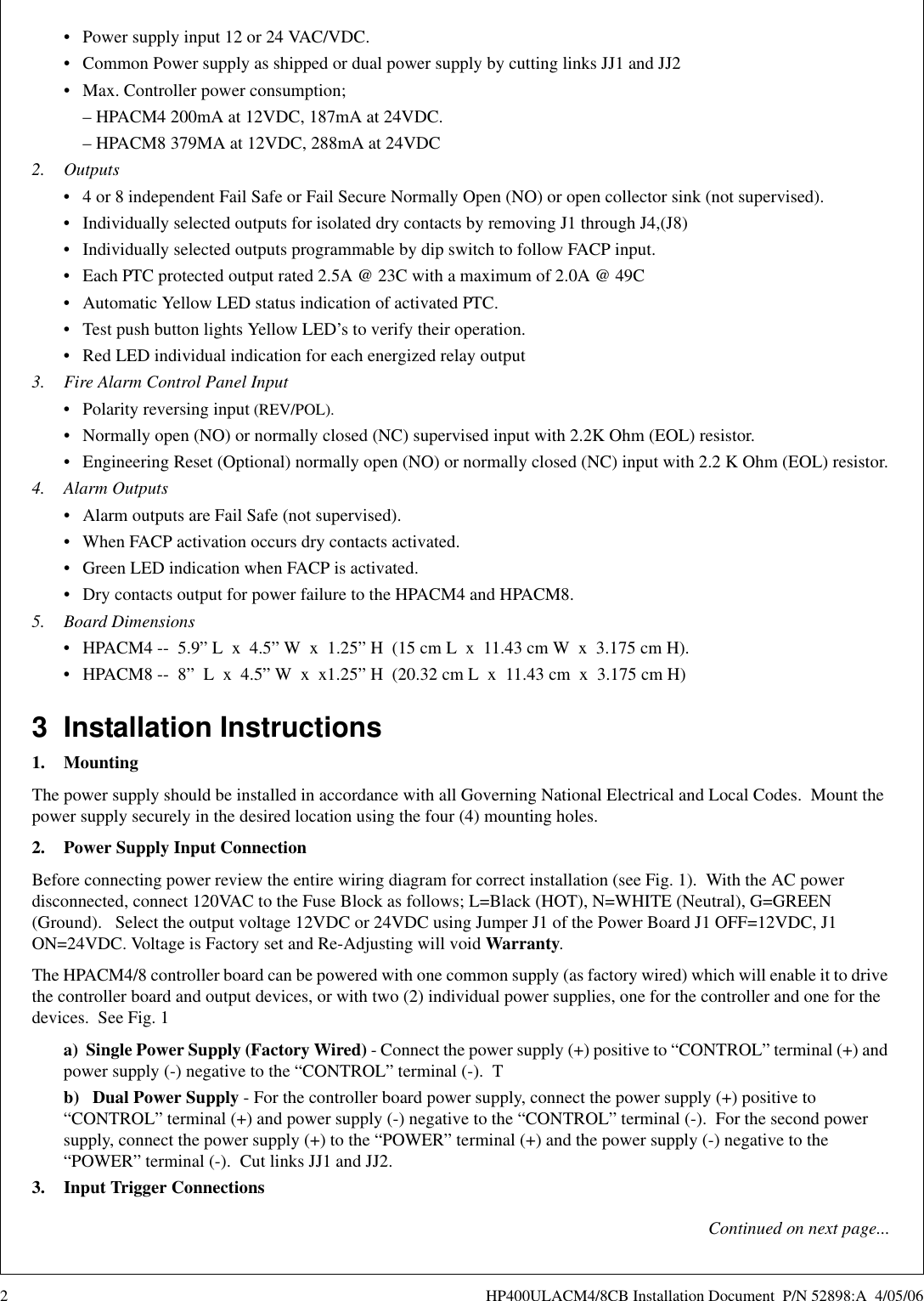 Page 2 of 10 - Honeywell Honeywell-Honeywell-Power-Supply-Hp40Ulacm4Cb-Users-Manual- 52898  Honeywell-honeywell-power-supply-hp40ulacm4cb-users-manual