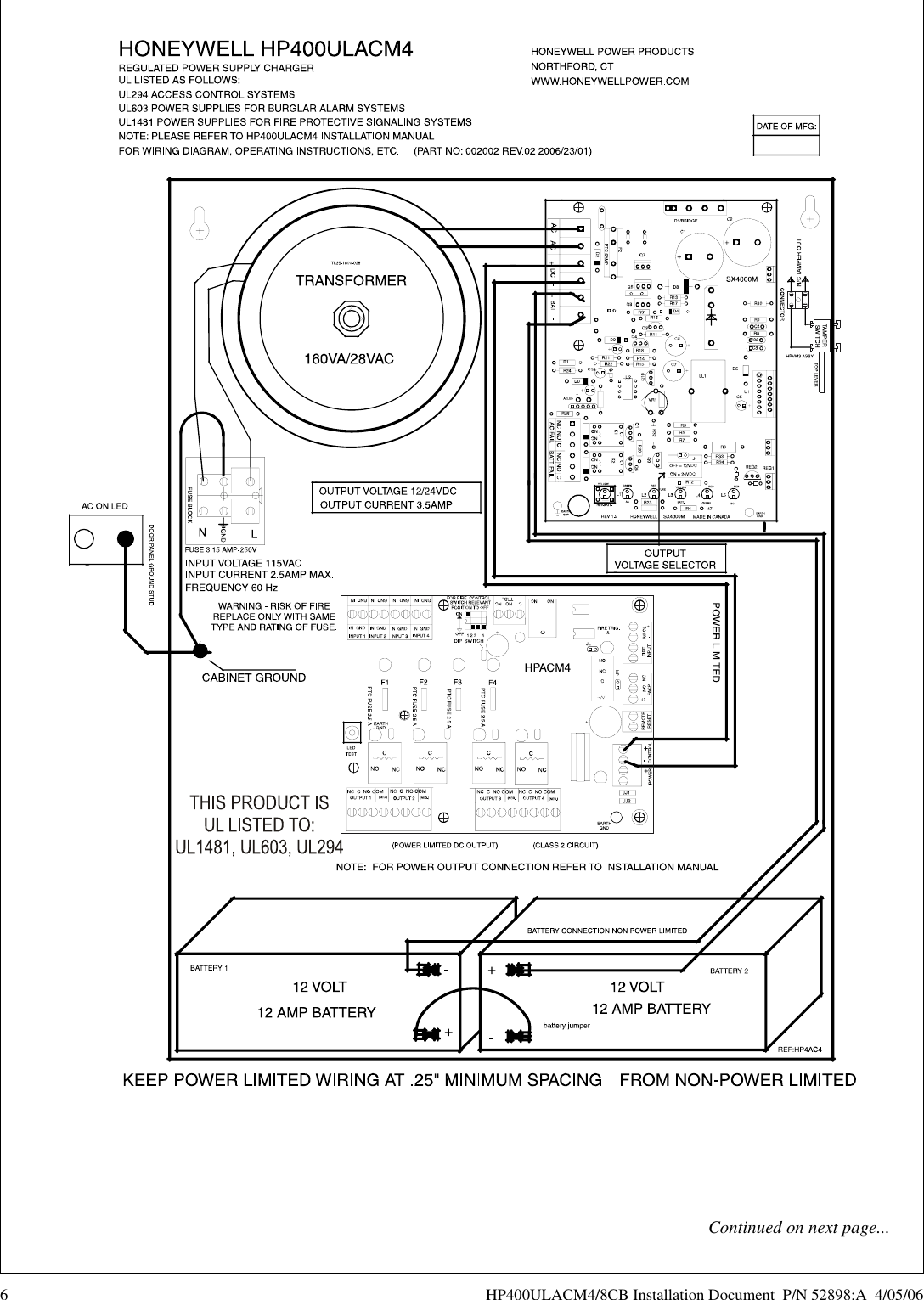 Page 6 of 10 - Honeywell Honeywell-Honeywell-Power-Supply-Hp40Ulacm4Cb-Users-Manual- 52898  Honeywell-honeywell-power-supply-hp40ulacm4cb-users-manual