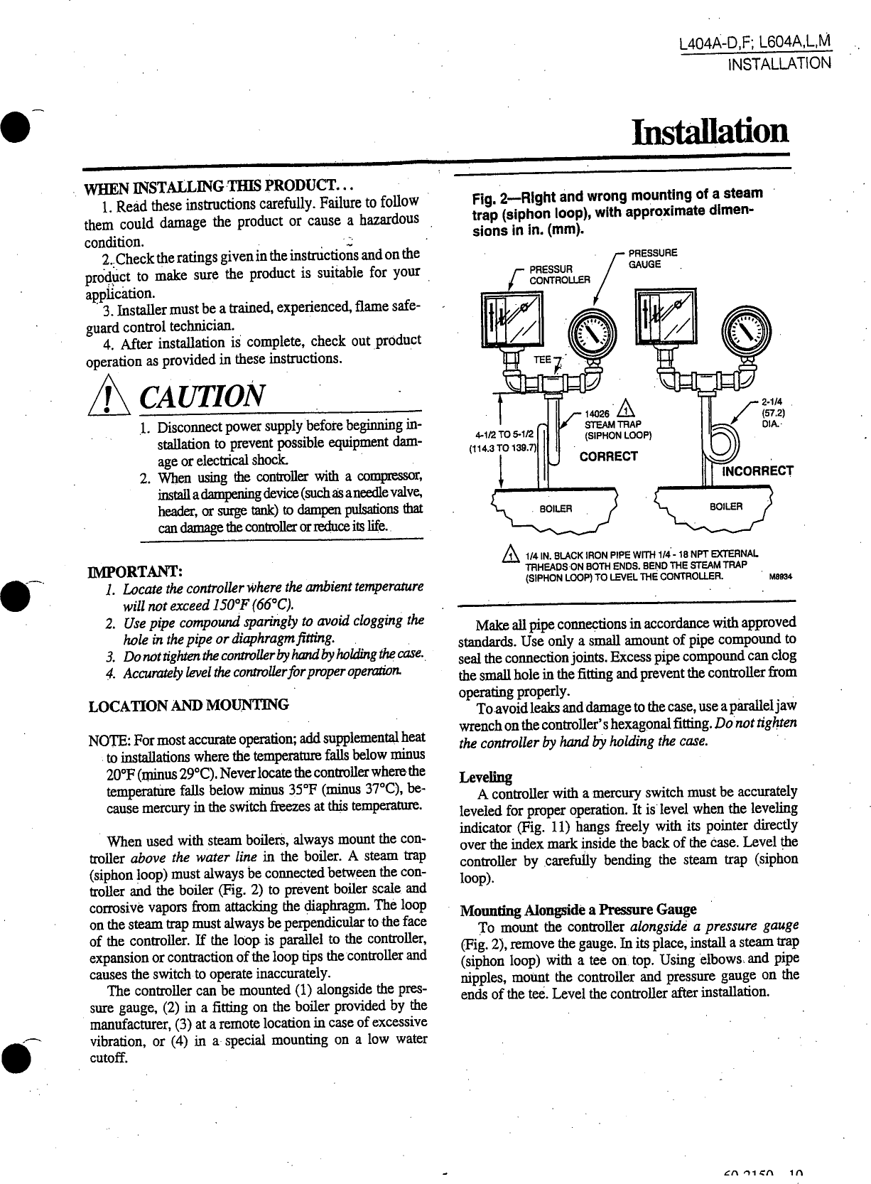 Page 5 of 10 - Honeywell Honeywell-Honeywell-Sleep-Apnea-Machine-L404A-D-Users-Manual- 4b Pressuretrol  Honeywell-honeywell-sleep-apnea-machine-l404a-d-users-manual