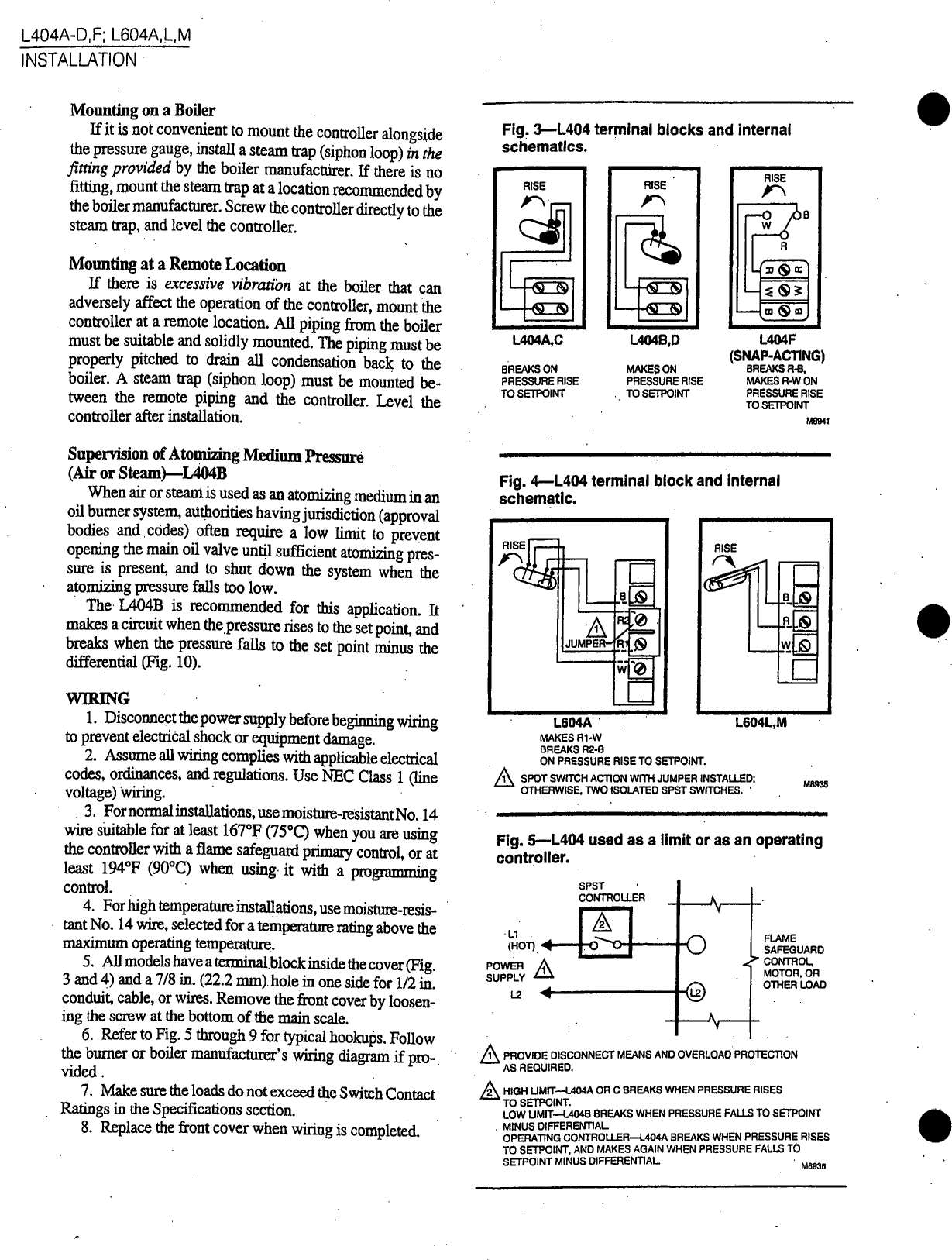 Page 6 of 10 - Honeywell Honeywell-Honeywell-Sleep-Apnea-Machine-L404A-D-Users-Manual- 4b Pressuretrol  Honeywell-honeywell-sleep-apnea-machine-l404a-d-users-manual