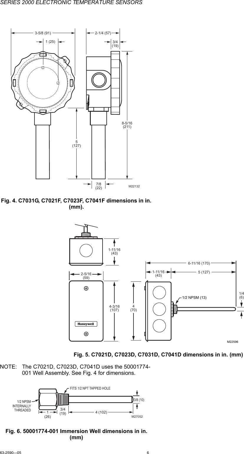 Page 6 of 12 - Honeywell Honeywell-Honeywell-Smoke-Alarm-C-Users-Manual- 63-2590—05 - Series 2000 Electronic Temperature Sensors  Honeywell-honeywell-smoke-alarm-c-users-manual