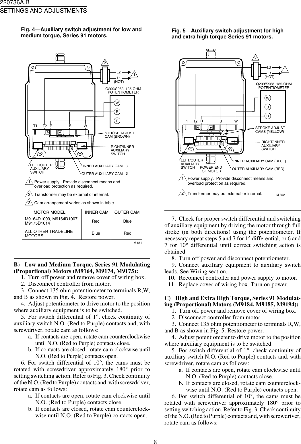 Page 8 of 12 - Honeywell Honeywell-Honeywell-Switch-220736B-Users-Manual- 63-2228220736 INTERNAL AUXILIARY SWITCH  Honeywell-honeywell-switch-220736b-users-manual