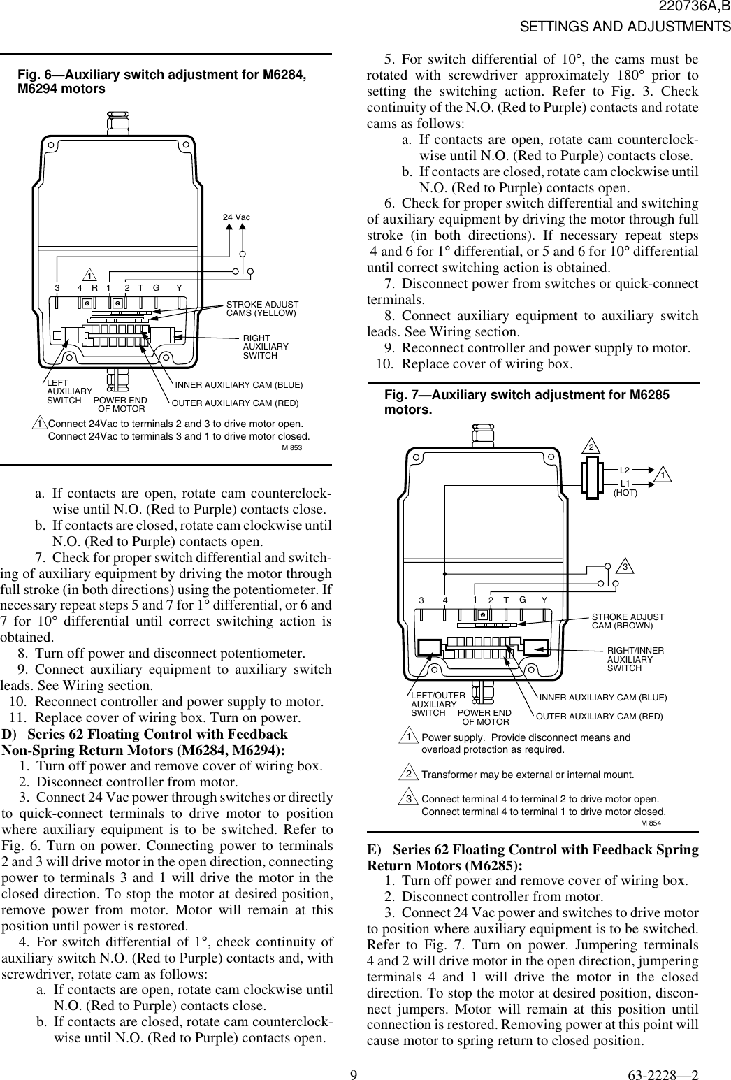 Page 9 of 12 - Honeywell Honeywell-Honeywell-Switch-220736B-Users-Manual- 63-2228220736 INTERNAL AUXILIARY SWITCH  Honeywell-honeywell-switch-220736b-users-manual