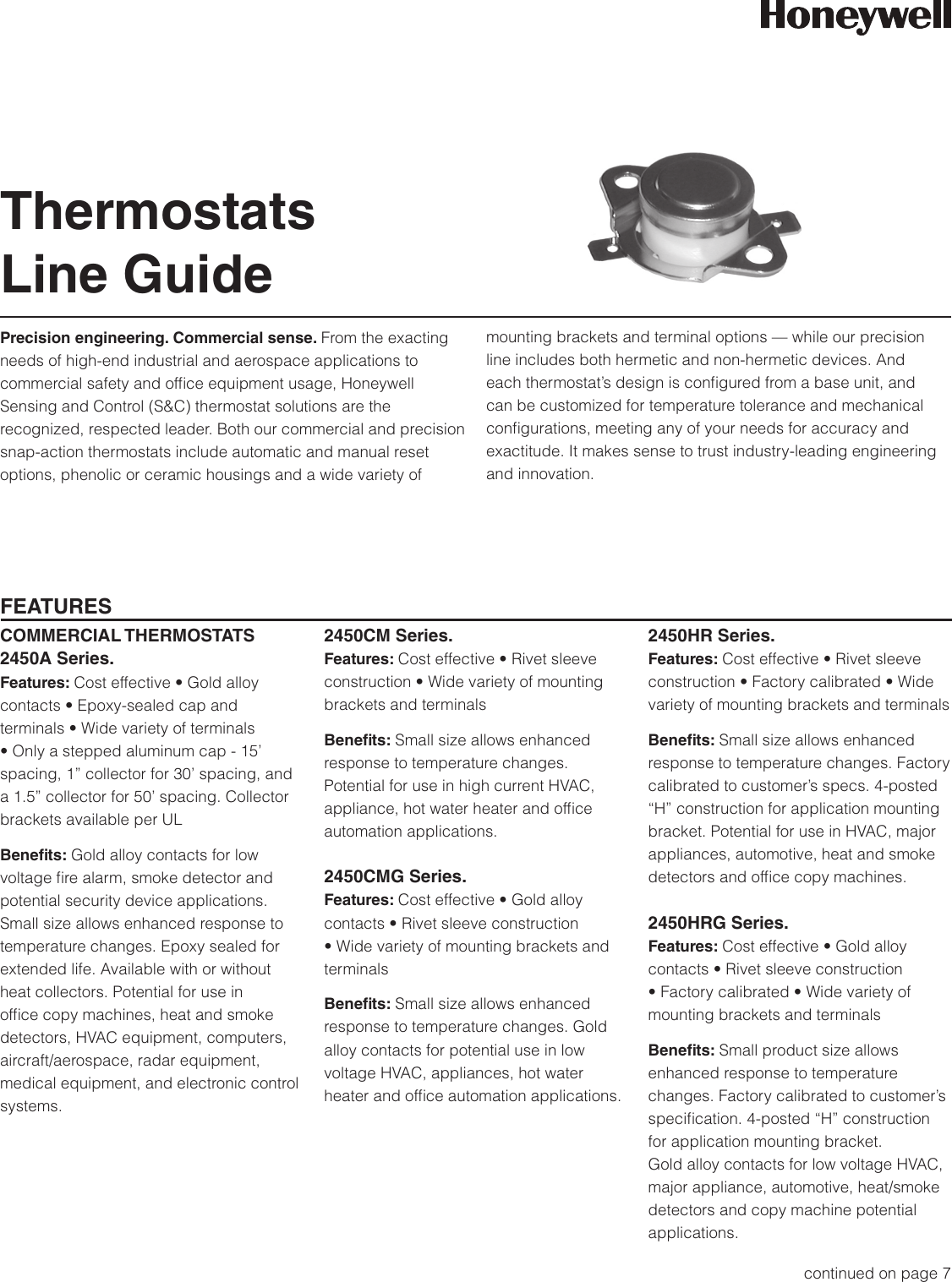 Page 1 of 10 - Honeywell Honeywell-Honeywell-Thermostat-2450A-Users-Manual-  Honeywell-honeywell-thermostat-2450a-users-manual