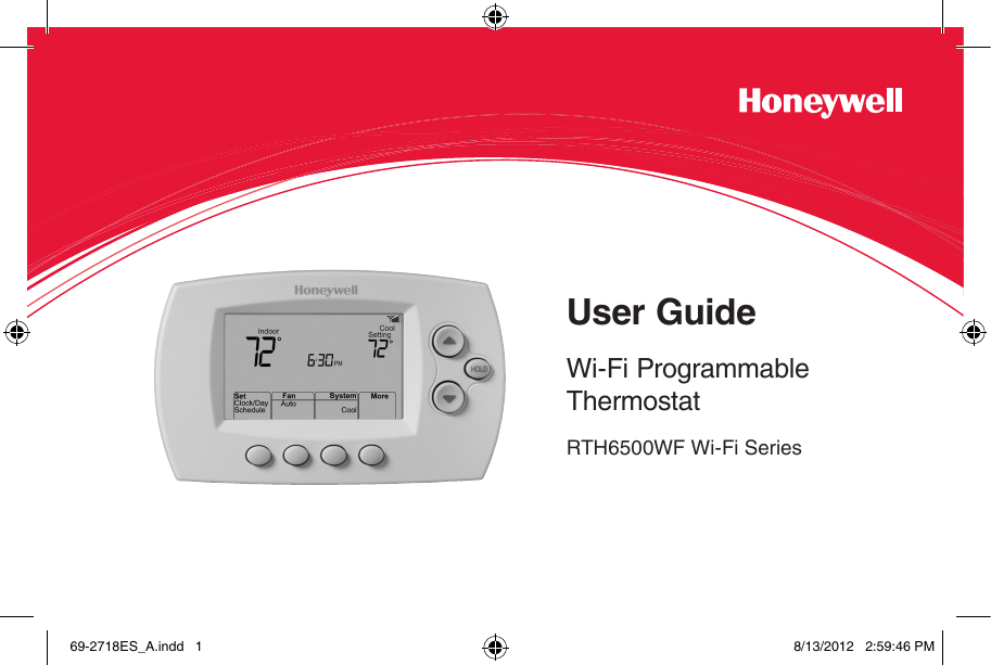 Honeywell Thermostat Rth6500Wf Users Manual 69 2718ES 01 Wi Fi Programmable