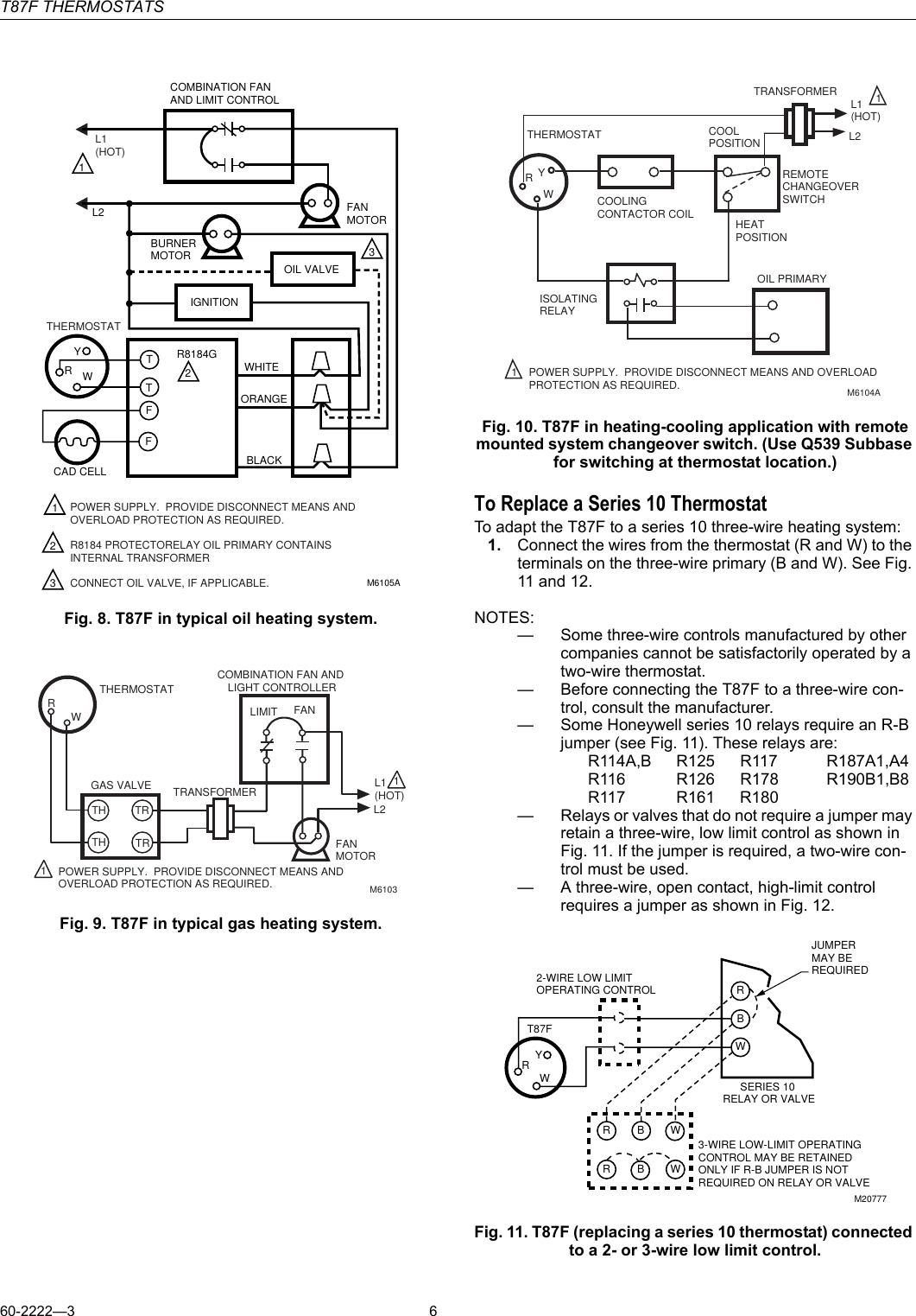 Page 6 of 8 - Honeywell Honeywell-Honeywell-Thermostat-T87F-Users-Manual- 60-2222 - T87F Family  Honeywell-honeywell-thermostat-t87f-users-manual