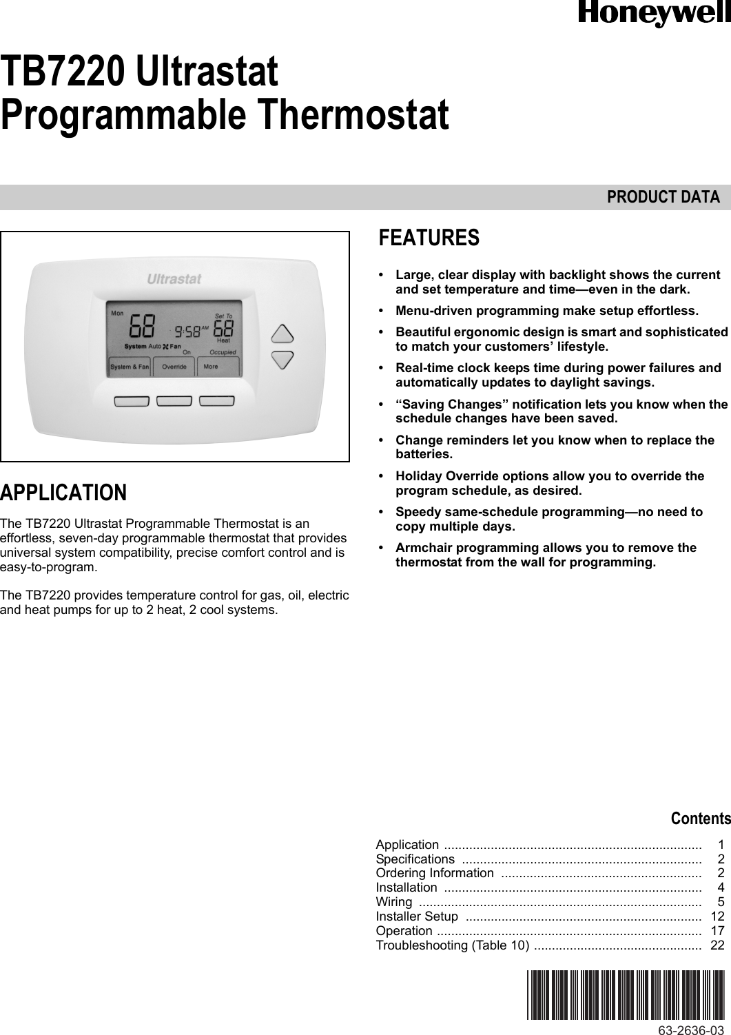 Bestseller: Honeywell Ultrastat Thermostat Manual
