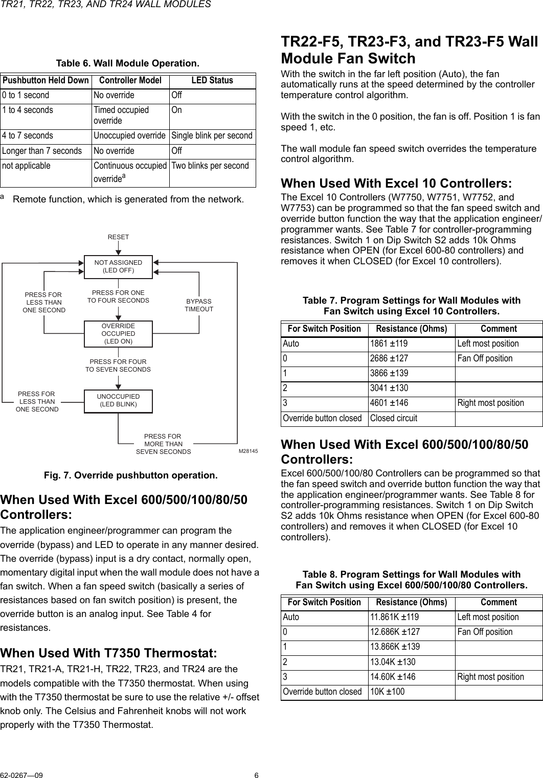 Page 6 of 8 - Honeywell Honeywell-Honeywell-Tv-Mount-Tr21-Users-Manual- 62-0267_E TR21, TR22, TR23, And TR24 Wall Modules  Honeywell-honeywell-tv-mount-tr21-users-manual