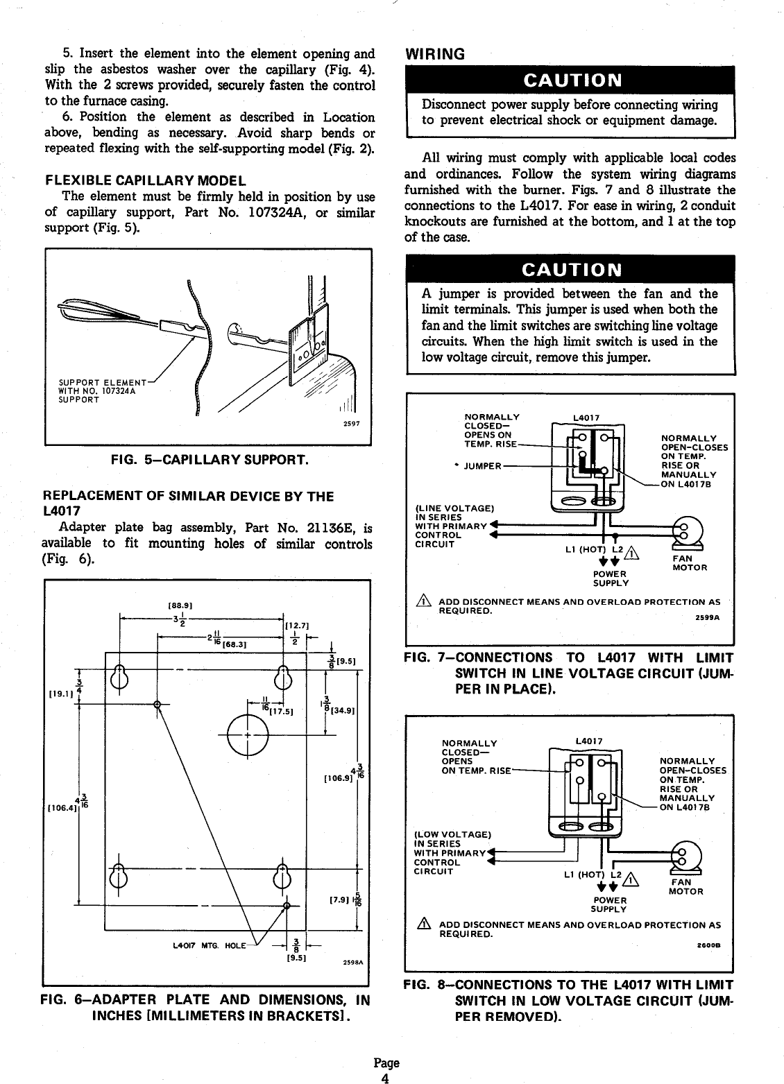 Page 4 of 5 - Honeywell Honeywell-L4017-Users-Manual- 60-2259 - L4017A, B Combination Fan And Limit Controls  Honeywell-l4017-users-manual