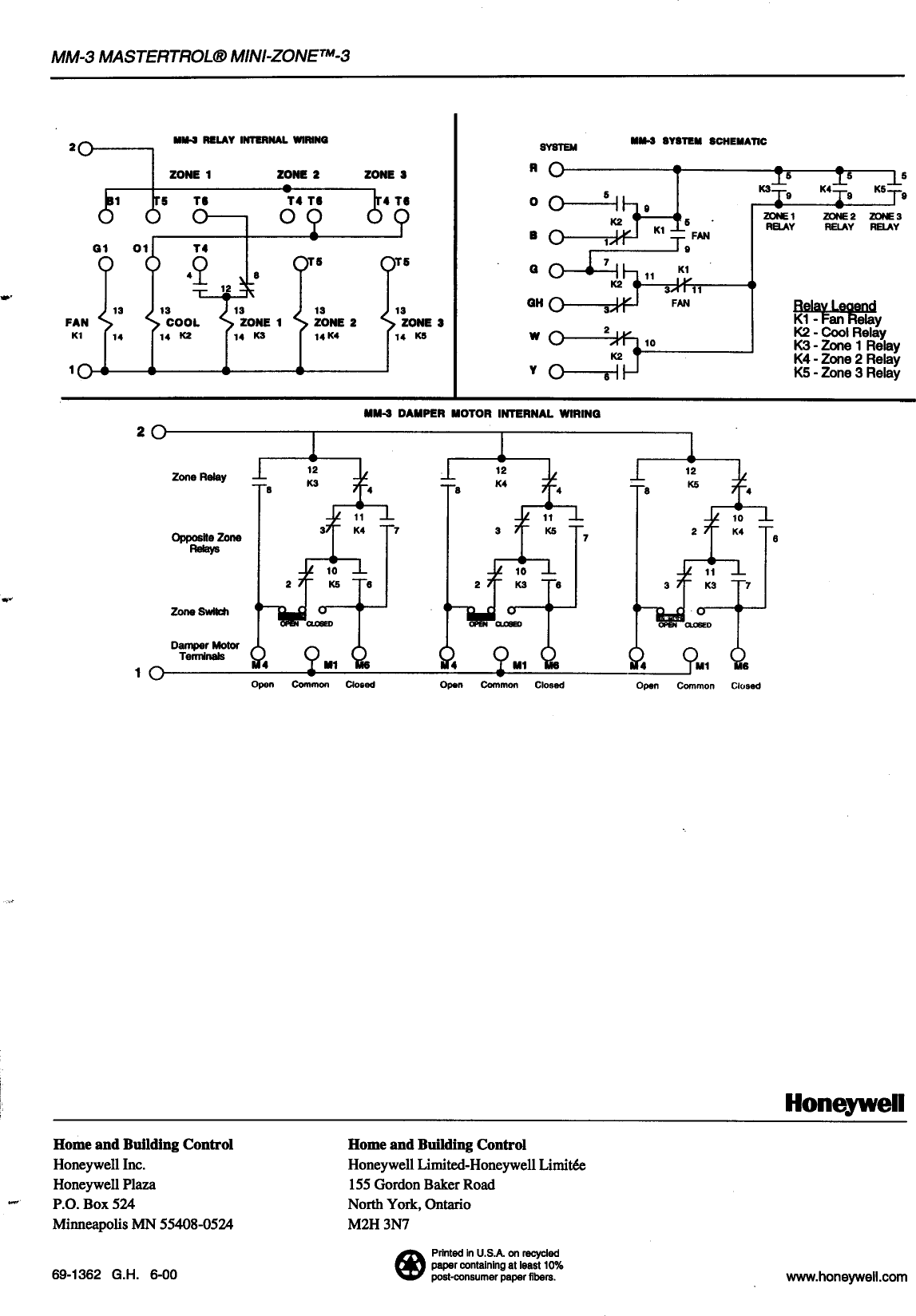 Honeywell Mm3 Mastertrol Mm 3 Users Manual 69 1362 MASTERTROL® MINI ZONE™