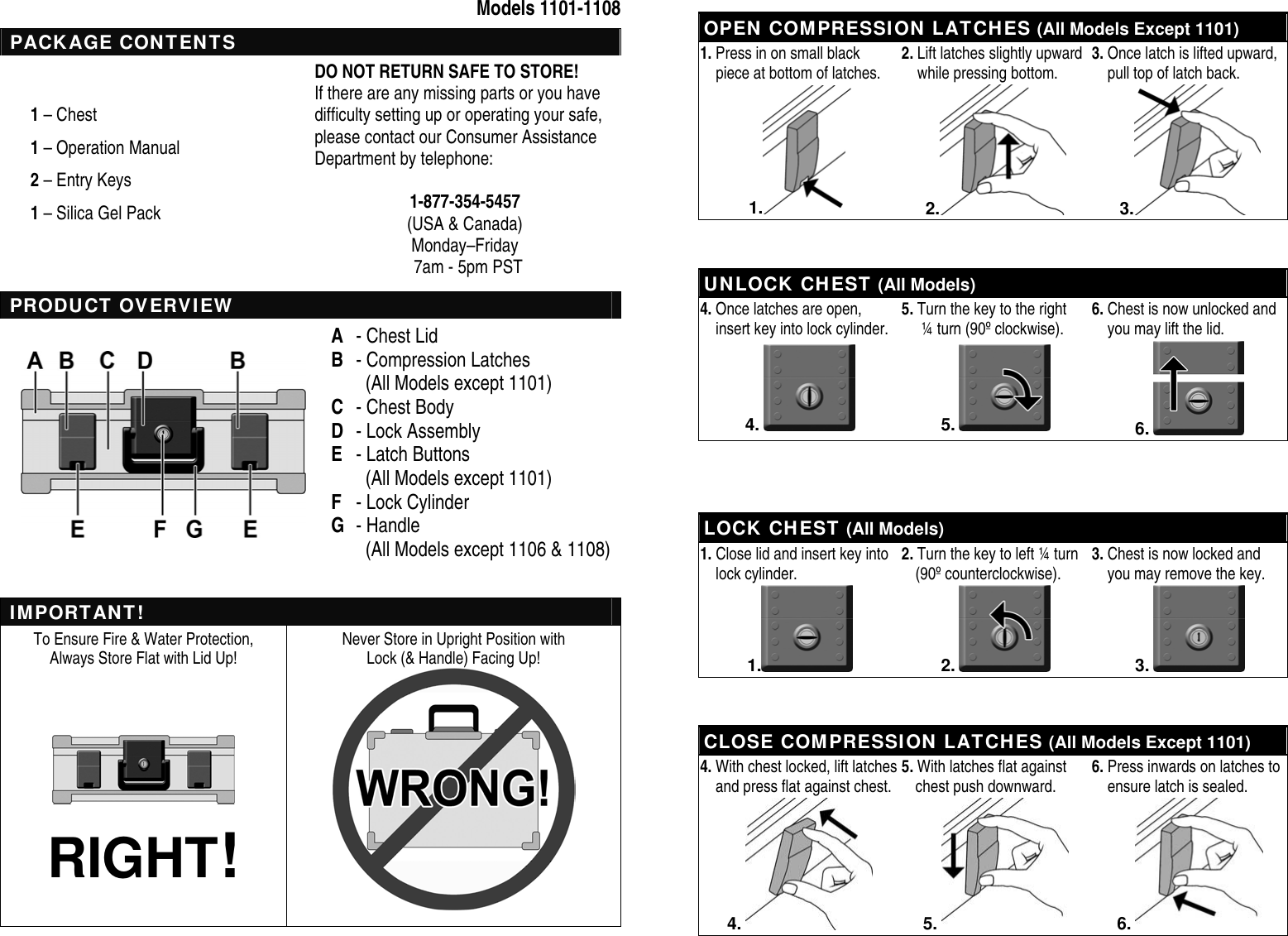 Page 2 of 4 - Honeywell Honeywell-Molded-Fire-Chest-1101-Users-Manual 1101-1108 Safe Owners Manua EnglishOnlyl_v2.0