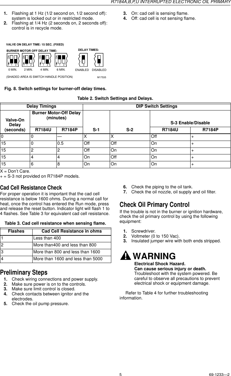 Page 5 of 8 - Honeywell Honeywell-R7184B-Users-Manual- 69-1233  Honeywell-r7184b-users-manual