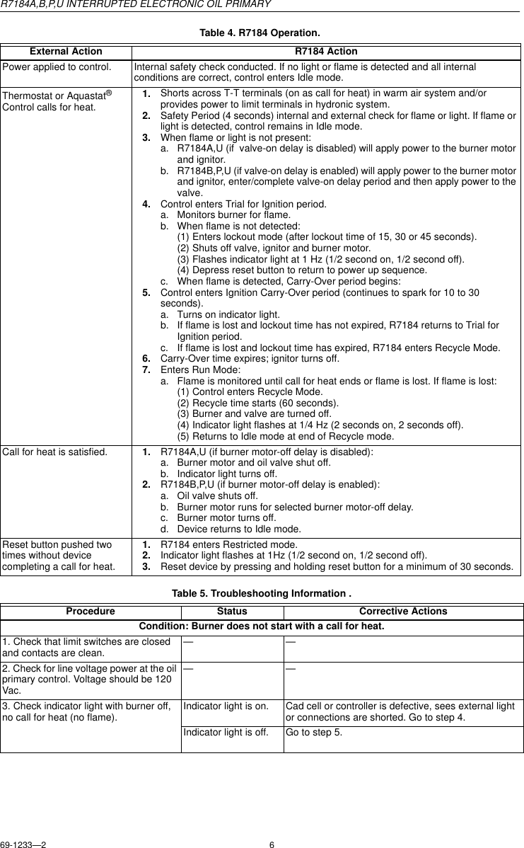 Page 6 of 8 - Honeywell Honeywell-R7184B-Users-Manual- 69-1233  Honeywell-r7184b-users-manual