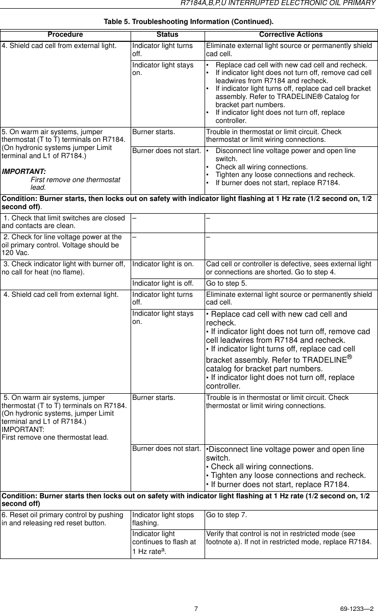 Page 7 of 8 - Honeywell Honeywell-R7184B-Users-Manual- 69-1233  Honeywell-r7184b-users-manual