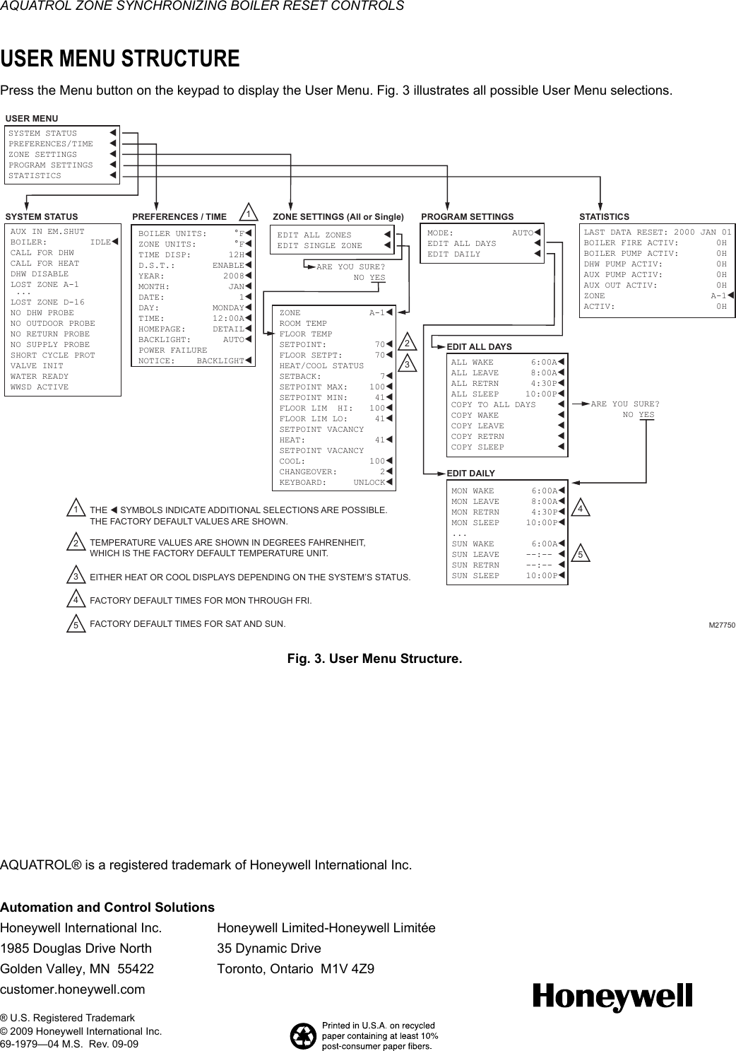 Page 8 of 8 - Honeywell Honeywell-Reset-Controls-Aq251-Users-Manual- 69-1979—04 - AQ251 AQUATROL Zone Synchronizing Boiler Reset Controls  Honeywell-reset-controls-aq251-users-manual