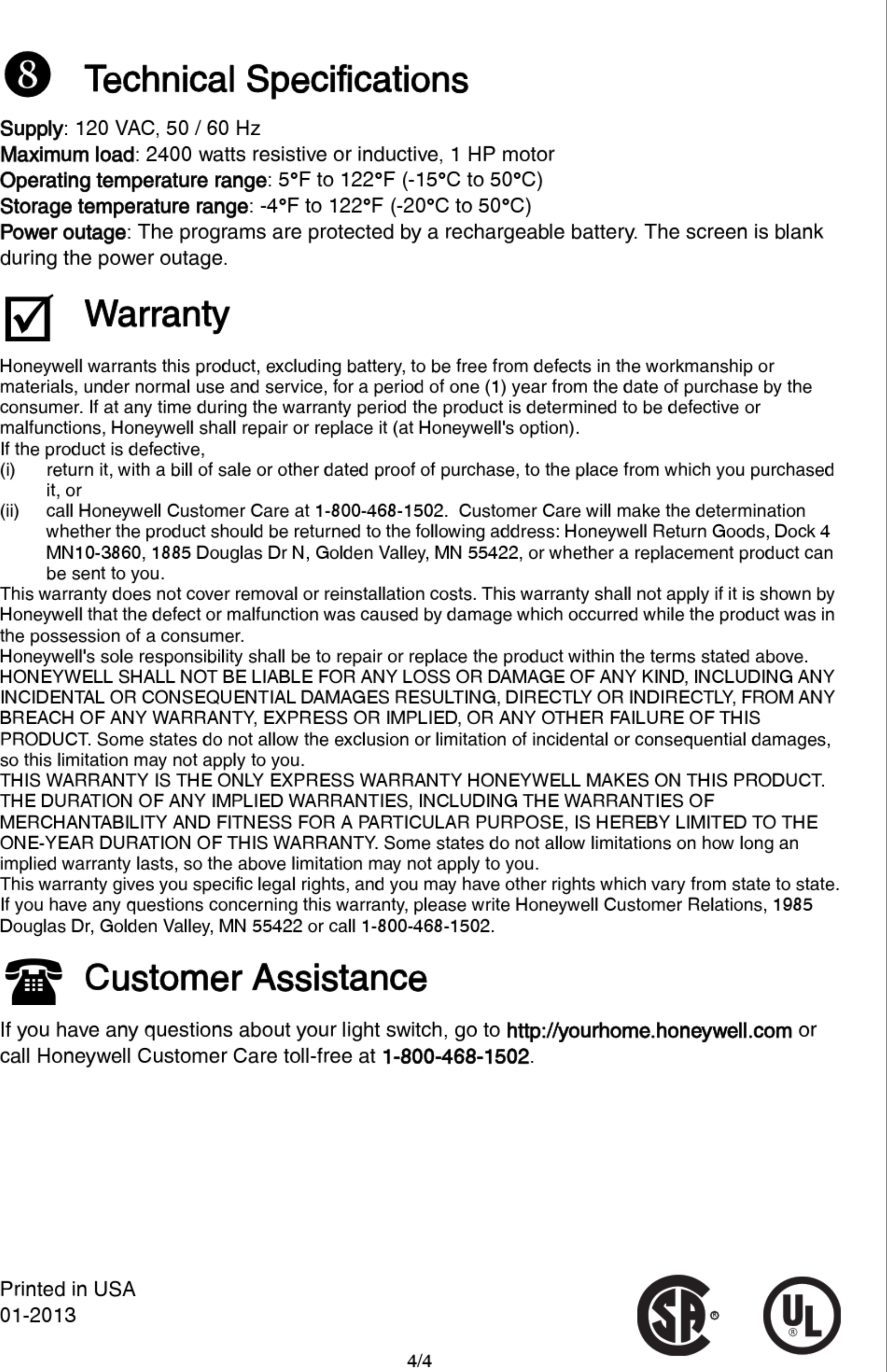 Page 4 of 12 - Honeywell Honeywell-Rpls730B-Installation-And-User-Manual-1003270 User Manual