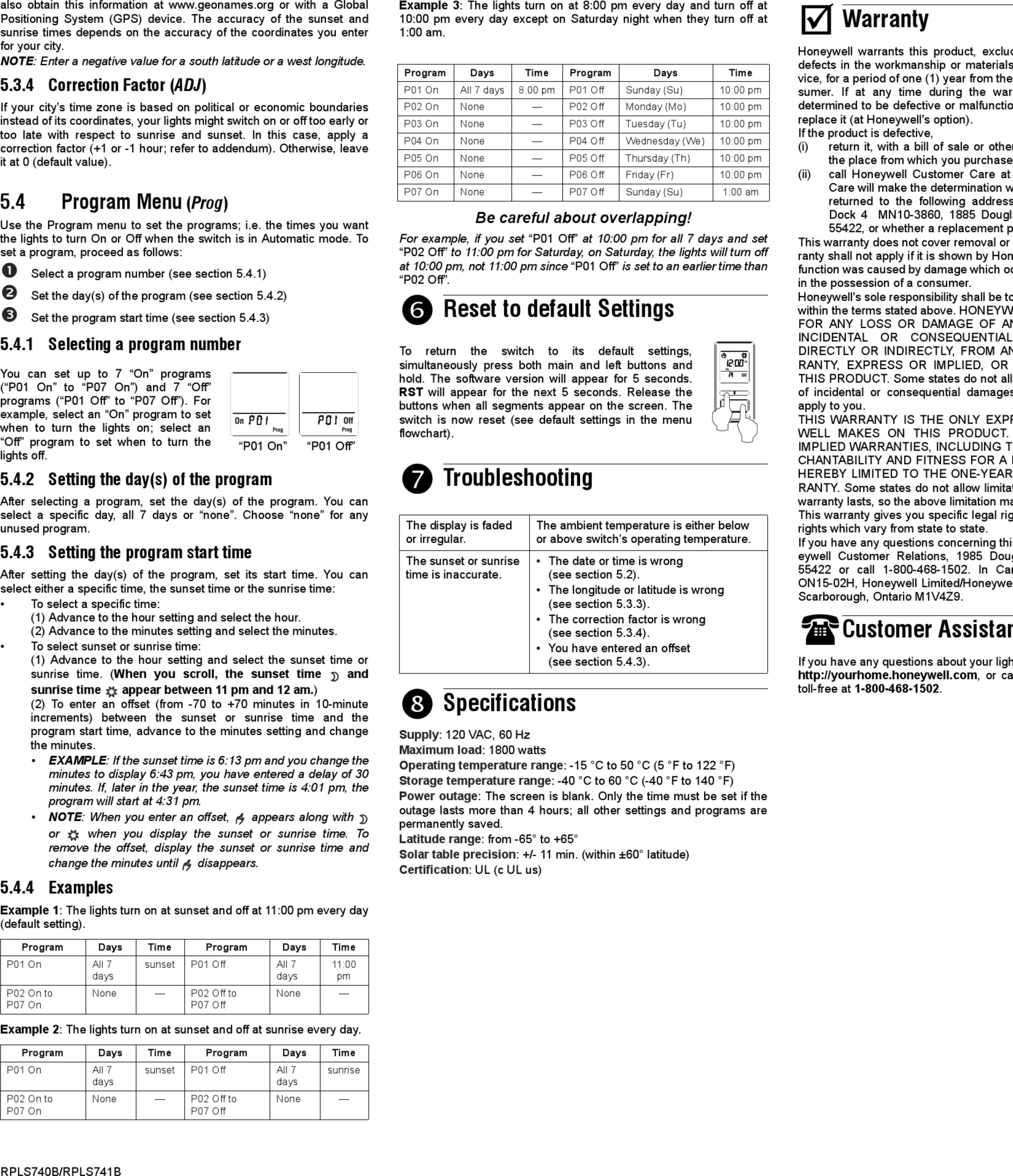 Page 2 of 8 - Honeywell Honeywell-Rpls740B-User-Manual-1003154 User Manual