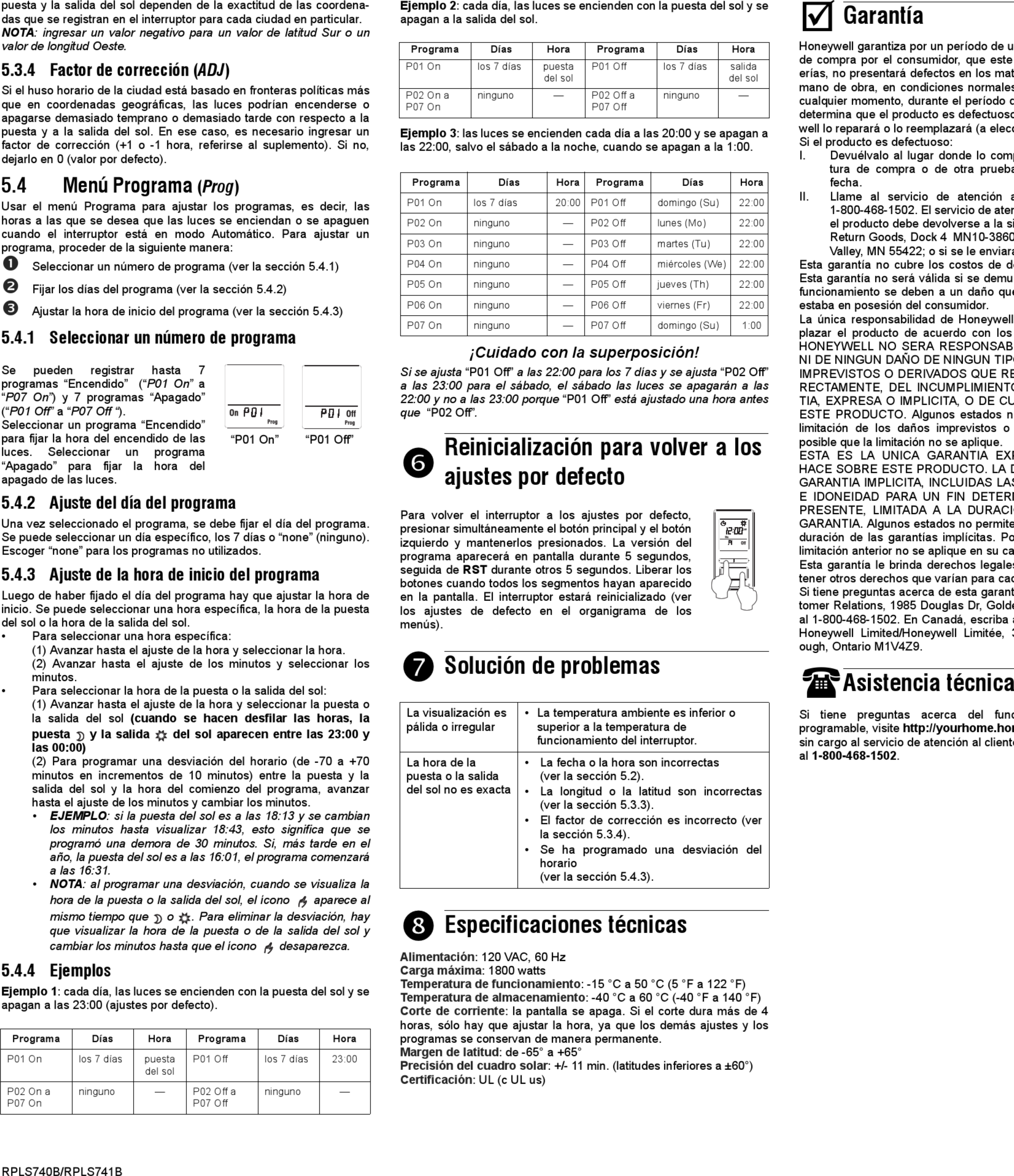 Page 6 of 8 - Honeywell Honeywell-Rpls740B-User-Manual-1003154 User Manual