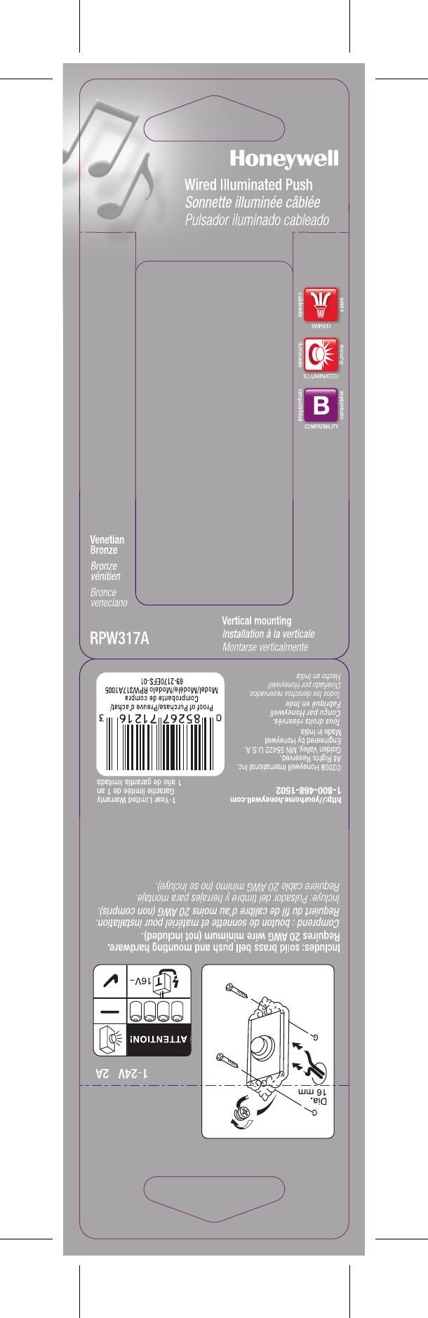 Page 1 of 1 - Honeywell Honeywell-Rpw317-Installation-Information- D622  Honeywell-rpw317-installation-information