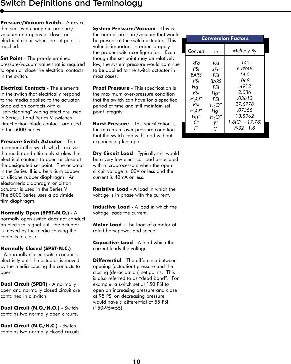 Page 10 of 12 - Honeywell Honeywell-Switches-Users-Manual- 230642 Switch Catalog  Honeywell-switches-users-manual