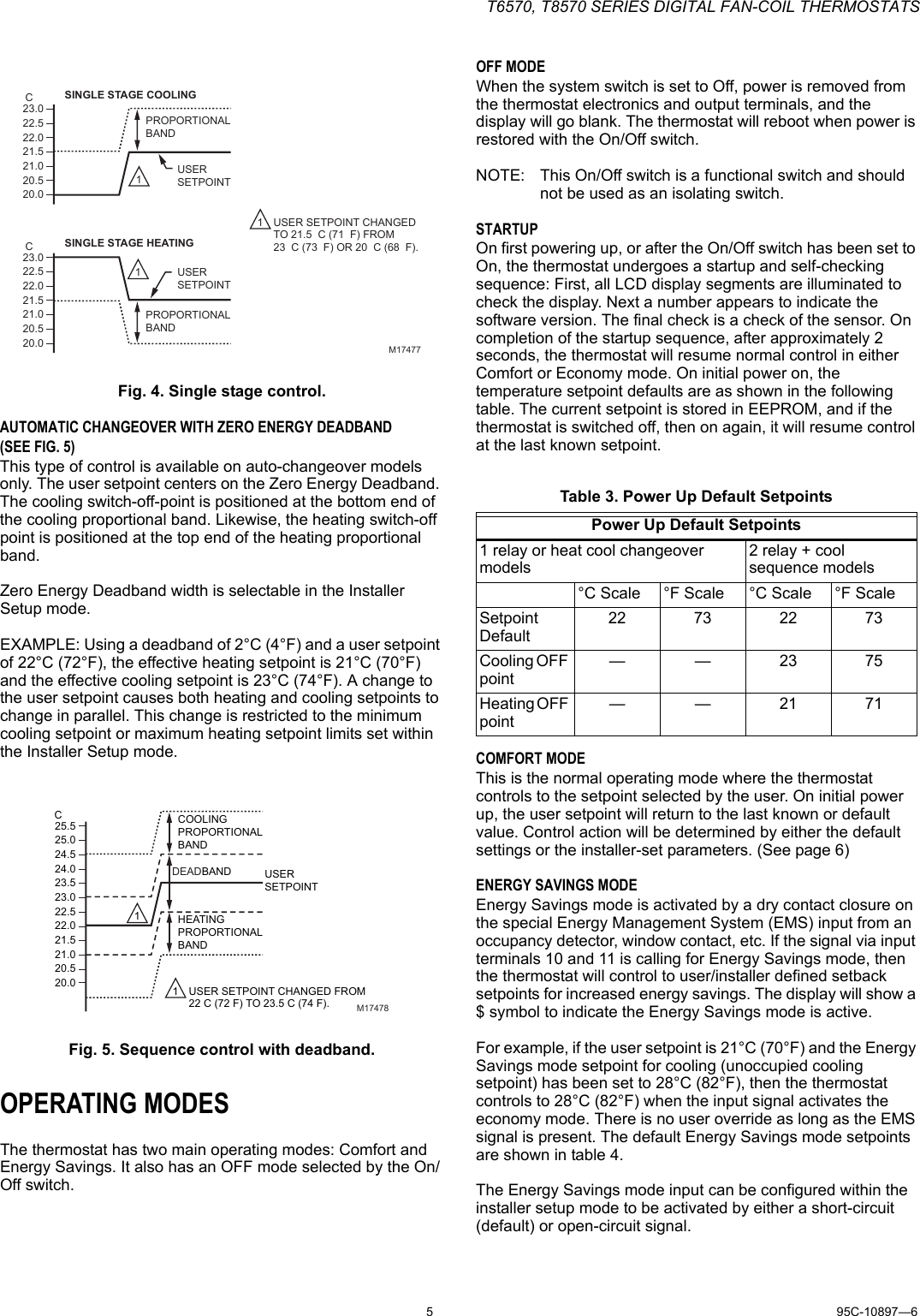 Page 5 of 12 - Honeywell Honeywell-T6570-Users-Manual- 95C-10897 T6570, T8570 Series Digital Fan-Coil Thermostats  Honeywell-t6570-users-manual