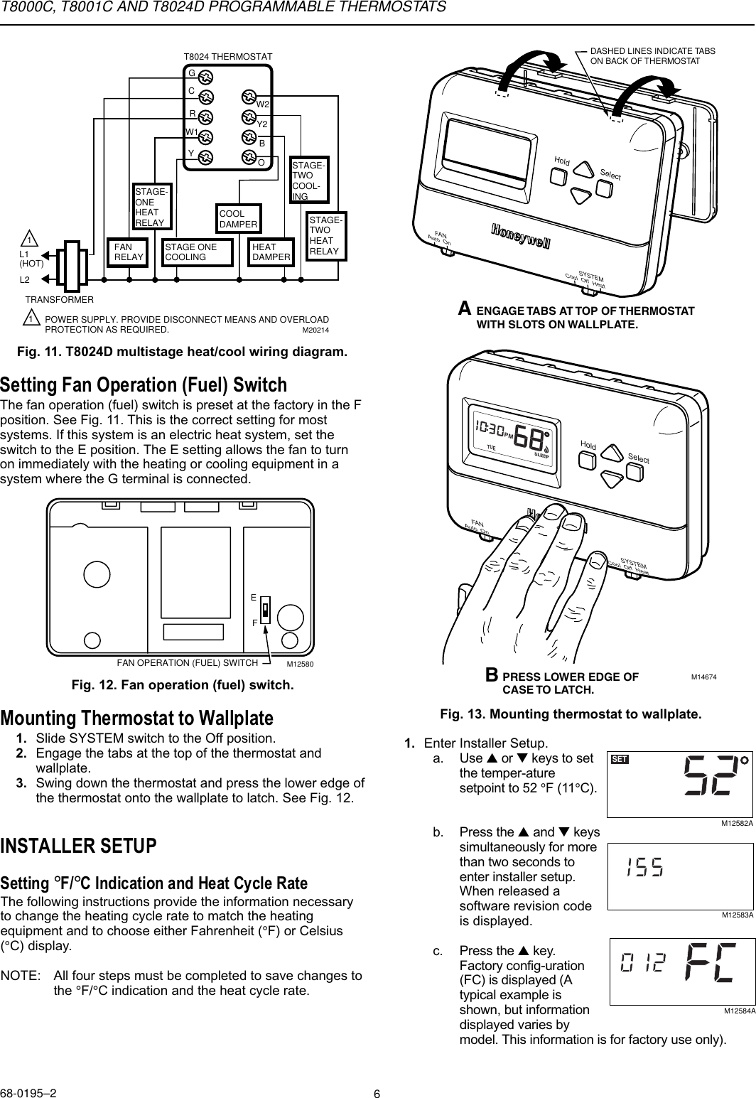 Page 6 of 12 - Honeywell Honeywell-T8024D-Users-Manual- 68-0195  Honeywell-t8024d-users-manual