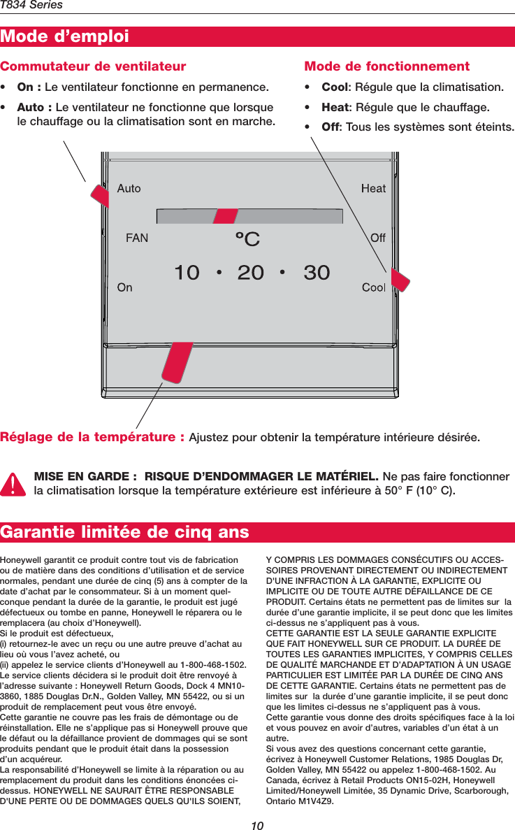 Page 10 of 12 - Honeywell Honeywell-T8034-Owners-Manual-  Honeywell-t8034-owners-manual