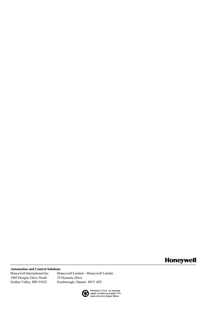 Page 8 of 8 - Honeywell Honeywell-T8195B-Users-Manual- 69-0564 - T8195B/Q682B,C, Y8224A Heating Or Cooling And Heating/Cooling New Construction Thermostat, Wallplate Subbase  Honeywell-t8195b-users-manual