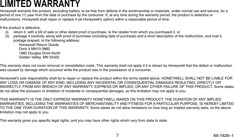 Page 7 of 8 - Honeywell Honeywell-T8524-Users-Manual- 69-1629 - Electronic Heat-Pump Thermostat T8501, T8511, T8524  Honeywell-t8524-users-manual