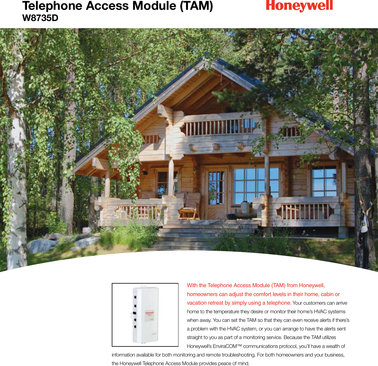 Page 1 of 2 - Honeywell Honeywell-Telephone-Access-Module-W8735D-Users-Manual-  Honeywell-telephone-access-module-w8735d-users-manual