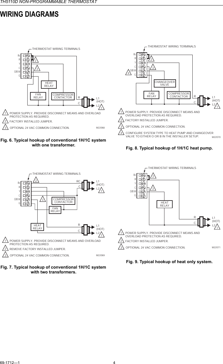 Page 4 of 12 - Honeywell Honeywell-Th5110D-Instruction-Manual- 69-1712  Honeywell-th5110d-instruction-manual