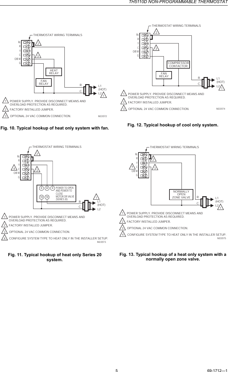 Page 5 of 12 - Honeywell Honeywell-Th5110D-Instruction-Manual- 69-1712  Honeywell-th5110d-instruction-manual