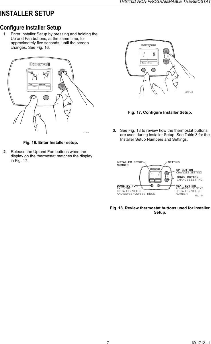 Page 7 of 12 - Honeywell Honeywell-Th5110D-Instruction-Manual- 69-1712  Honeywell-th5110d-instruction-manual