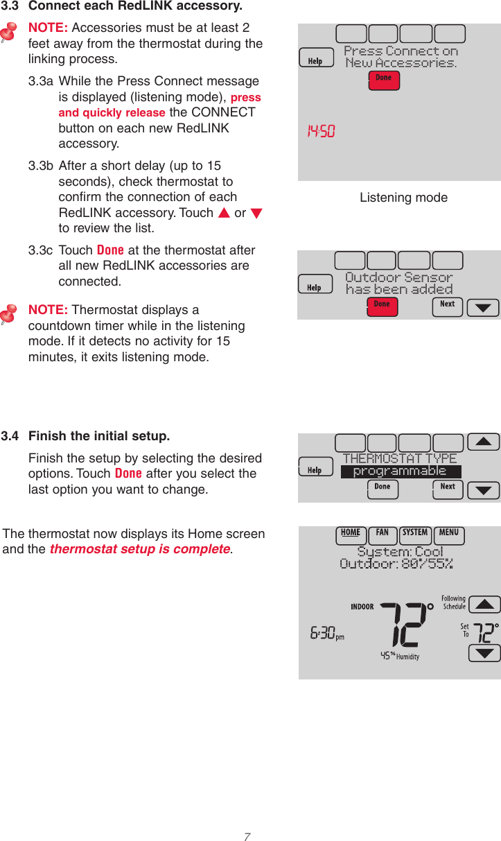 Page 7 of 12 - Honeywell Honeywell-Th8320R-Installation-Guide- 69-2760-01 - VisionPRO® Series With RedLINK™  Honeywell-th8320r-installation-guide